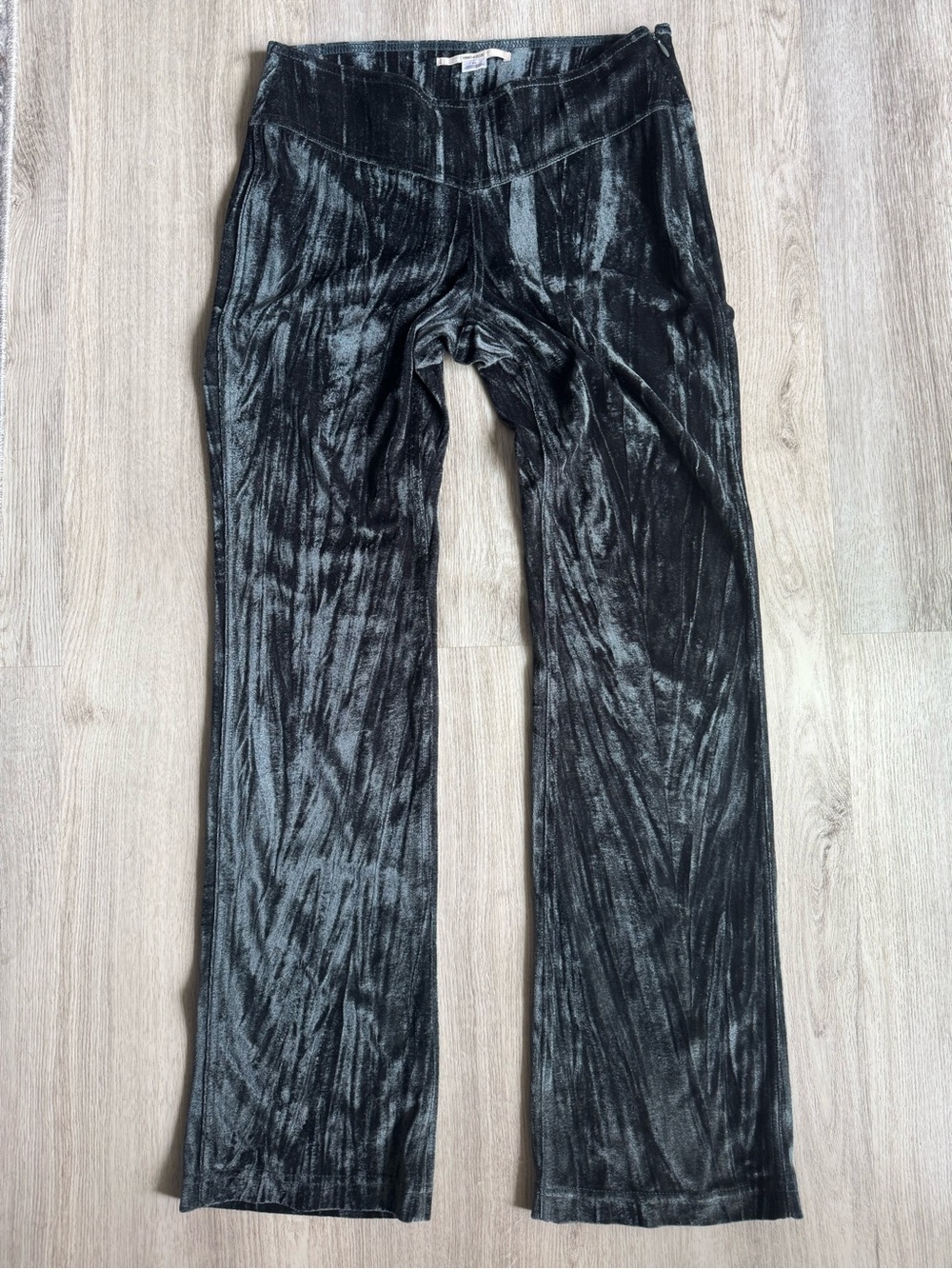 Kimchi Blue Andie Crushed Velvet Pants Dark Green Retro Boho Bootcut Style Small - Picture 2 of 10